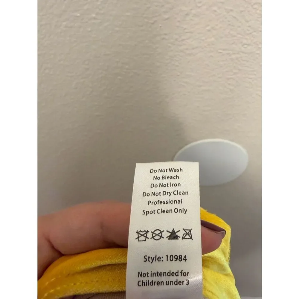 WEISSMAN Dance Costume yellow velvet maxi appliqué dress WASTE OF TIME 10984 SA